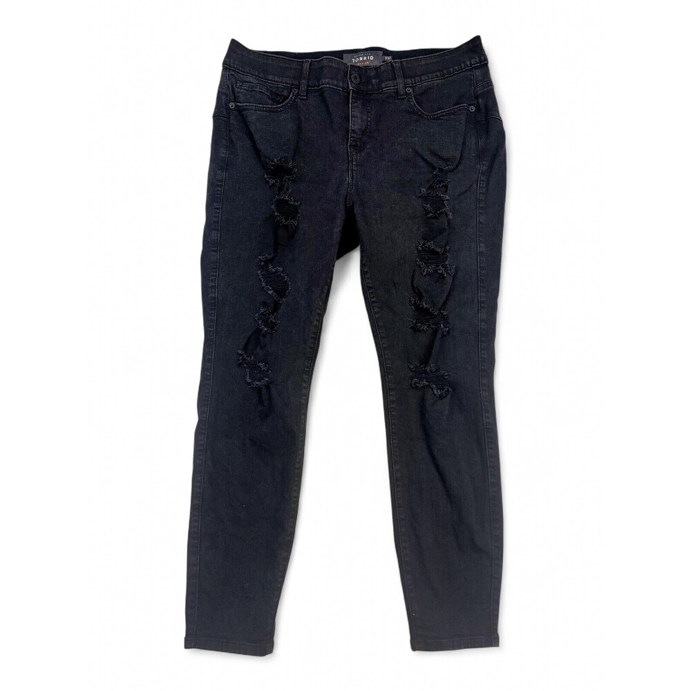 Torrid Bombshell‎ Skinny Jeans Plus Size 18 Black Distressed